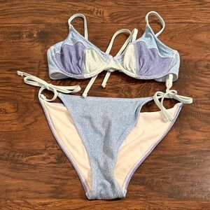 Wild Fable Blue and Purple Bikini Set